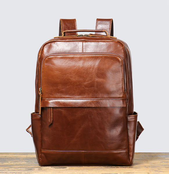 DEEPKEE original nubuck handmade full-grain genuine leather cowhide bag The Executive Duffel Backpack #0825-2