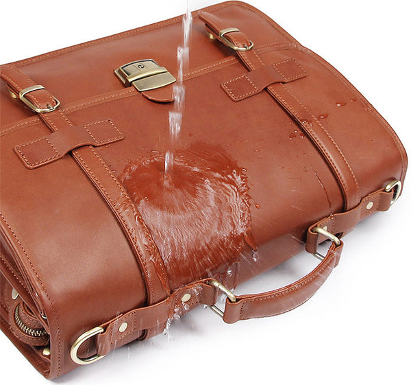 DEEPKEE original nubuck handmade full-grain genuine leather cowhide bag DEEPKEE® British style cowhide business briefcase #7397