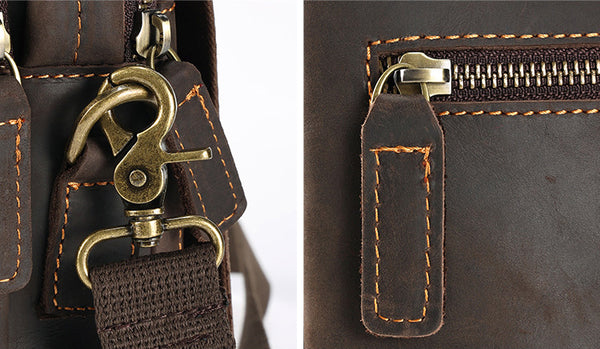 DEEPKEE original nubuck handmade full-grain genuine leather cowhide bag Best Leather Vertical Handbag Side Bag Messenger Bag #6567