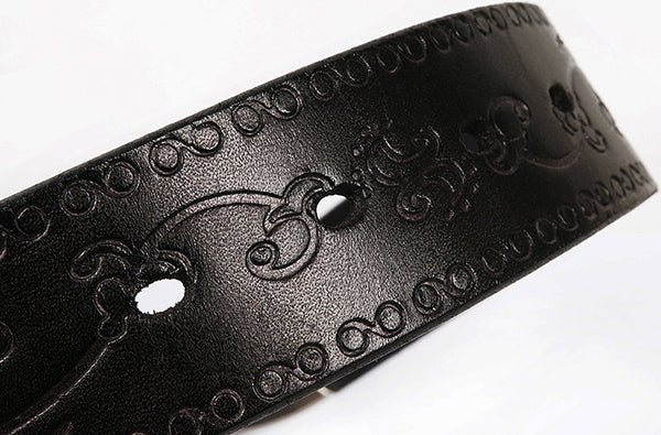 DEEPKEE original nubuck handmade full-grain genuine leather cowhide bag Personalized Carved Trend Belt #211216