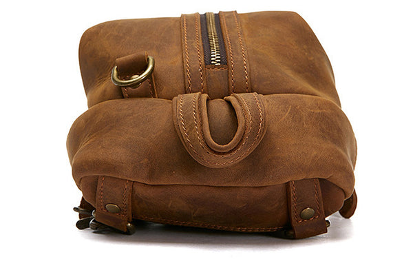 DEEPKEE original nubuck handmade full-grain genuine leather cowhide bag DEEPKEE Original 12’ Leather Chest Bag #A1026