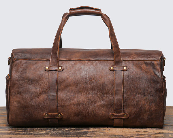 DEEPKEE original nubuck handmade full-grain genuine leather cowhide bag Marty Nubuck Duffle Bag No.S1618