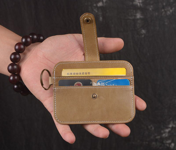 DEEPKEE original nubuck handmade full-grain genuine leather cowhide bag DEEPKEEE HANDMADE | Aged Style Basic Card Holder No.J032