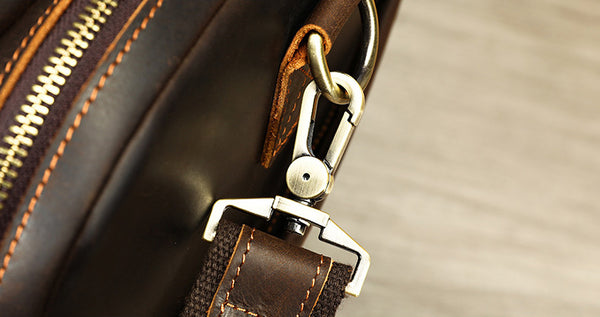 DEEPKEE original nubuck handmade full-grain genuine leather cowhide bag The Borsone Duffel Bag #1125