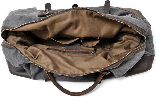 DEEPKEE original nubuck handmade full-grain genuine leather cowhide bag Leather Canvas Travel Handbag Canvas Duffle Bag #82056K