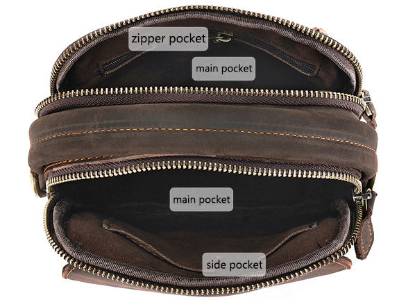 DEEPKEE original nubuck handmade full-grain genuine leather cowhide bag Best Leather Vertical Handbag Side Bag Messenger Bag #6567