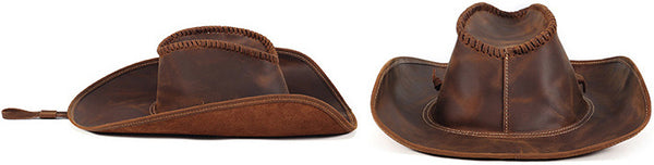 DEEPKEE original nubuck handmade full-grain genuine leather cowhide bag DEEPKEE shop brown leather hat 3040