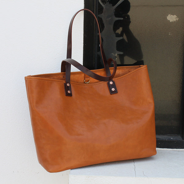 DEEPKEE original nubuck handmade full-grain genuine leather cowhide bag Vegetable Tanned Leather Cowhide Large Capacity Shopping Shoulder Bag KM-5276