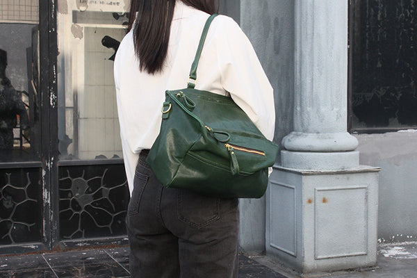 DEEPKEE original nubuck handmade full-grain genuine leather cowhide bag Crystal Vegetable Tanned Cowhide Pandora Box Biker Bag KM-23713