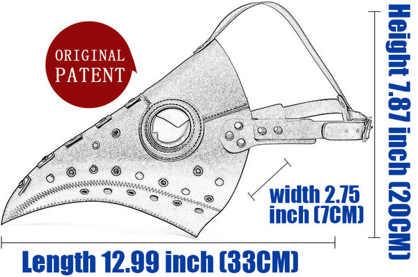 DEEPKEE original nubuck handmade full-grain genuine leather cowhide bag Outfit Steampunk Bird Mask Cosplay Masquerade Mask #FPBM030