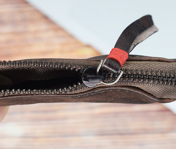 DEEPKEE original nubuck handmade full-grain genuine leather cowhide bag Vegetable Tanned Leather Handmade Old Creative Storage Bag Coin Purse 122#