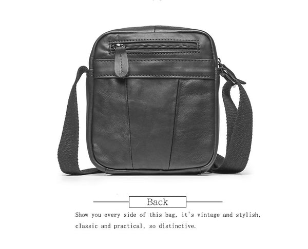 DEEPKEE original nubuck handmade full-grain genuine leather cowhide bag The Coarse Compact Vintage Leather Crossbody Bag #632-1