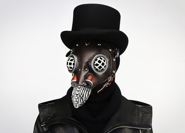 DEEPKEE original nubuck handmade full-grain genuine leather cowhide bag Steampunk Plague Bird Beak Doctor Mask #HG104