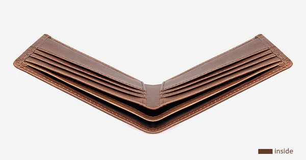 DEEPKEE original nubuck handmade full-grain genuine leather cowhide bag Best Brown Bifold Leather Mens Wallet Slim Wallet Driver's License Wallet for Men 8029