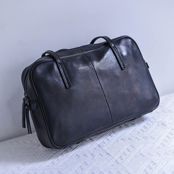 DEEPKEE original nubuck handmade full-grain genuine leather cowhide bag Original Vegetable Tanned Cowhide Niche Shoulder Armpit Bag Handbag Replica handbag. #19133