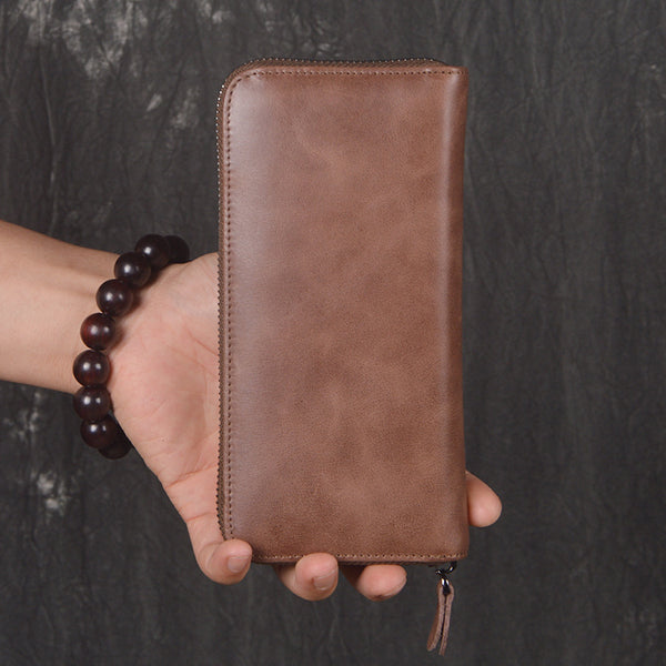 DEEPKEE original nubuck handmade full-grain genuine leather cowhide bag DEEPKEE HANDMADE | Archaize Oiled Leather Clutches No.3315_1