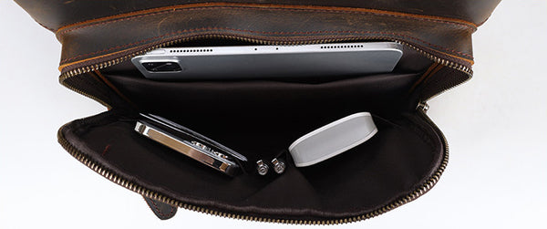 DEEPKEE original nubuck handmade full-grain genuine leather cowhide bag DEEPKEE WALKER LEATHER BACKPACK #3774