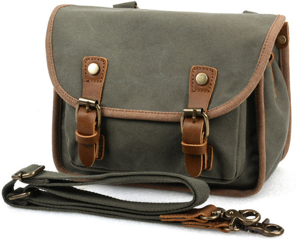 DEEPKEE original nubuck handmade full-grain genuine leather cowhide bag DEEPKEE HANDMADE LEATHER® Canvas photography bag #5149ND