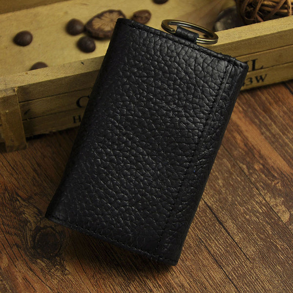 DEEPKEE original nubuck handmade full-grain genuine leather cowhide bag DEEPKEE Handmade Leather Trifold Key Wallet #KZ230