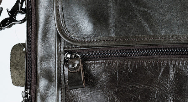 DEEPKEE original nubuck handmade full-grain genuine leather cowhide bag Deepkee Handicraft Leather Cowhide 15.6'' Briefcase Handbag #9912