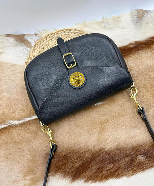 DEEPKEE original nubuck handmade full-grain genuine leather cowhide bag Handicraft Pure Leather Saddle Bag #43022