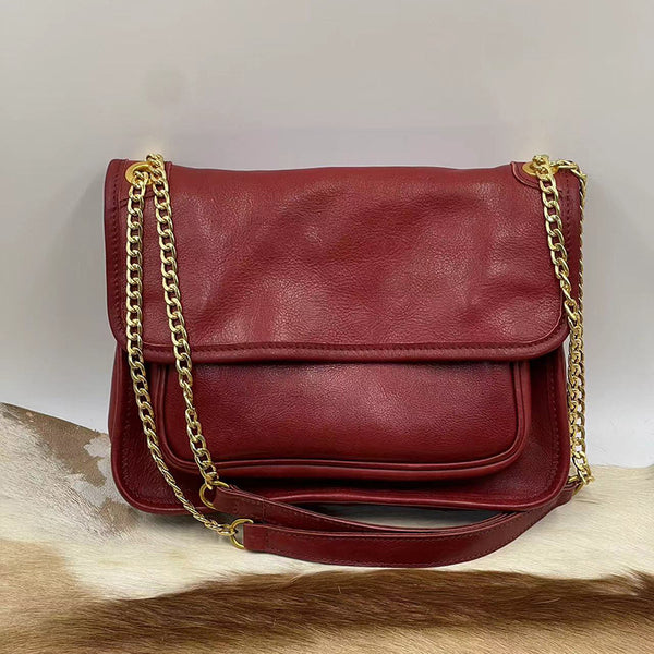 DEEPKEE original nubuck handmade full-grain genuine leather cowhide bag Handmade Evening Bag 21169