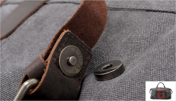 DEEPKEE original nubuck handmade full-grain genuine leather cowhide bag Leather Canvas Travel Handbag Canvas Duffle Bag #82056K