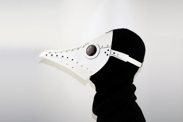 DEEPKEE original nubuck handmade full-grain genuine leather cowhide bag Fancy Plague Doctor Mask Birds Mouth Long Nose Dress Up #HG083