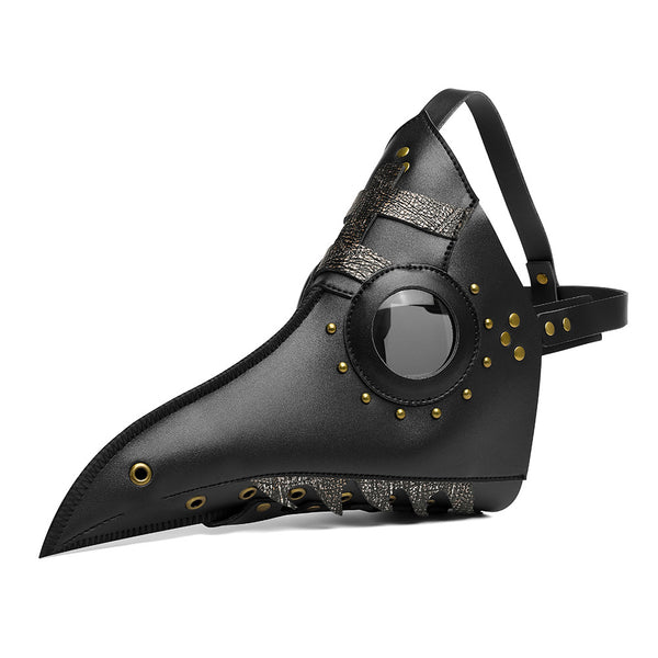 DEEPKEE original nubuck handmade full-grain genuine leather cowhide bag Punk Halloween Plague Doctor Mask Headgear #FPBM059