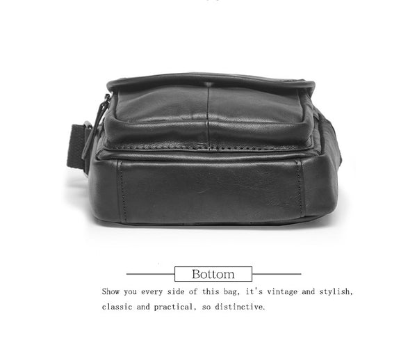 DEEPKEE original nubuck handmade full-grain genuine leather cowhide bag The Coarse Compact Vintage Leather Crossbody Bag #632-1