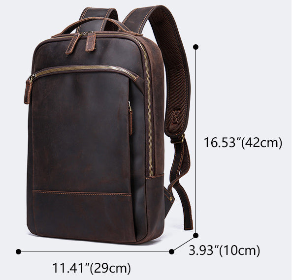 DEEPKEE original nubuck handmade full-grain genuine leather cowhide bag Bartholomew Cowhide Backpack No5009