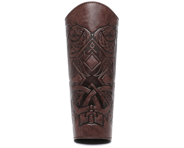 DEEPKEE original nubuck handmade full-grain genuine leather cowhide bag Nordic Viking Wristguard Medieval Renaissance COSPLAY Props Arm Guards FAS053