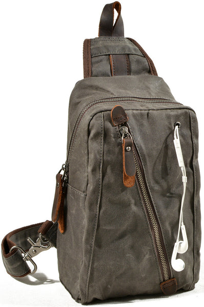 DEEPKEE original nubuck handmade full-grain genuine leather cowhide bag Deepkee Canvas Diagonal Bag #6018