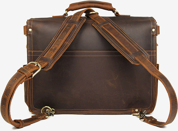 DEEPKEE original nubuck handmade full-grain genuine leather cowhide bag WILD CRAZY HORSE COWHIDE LEATHER BRIEFCASE #7370R