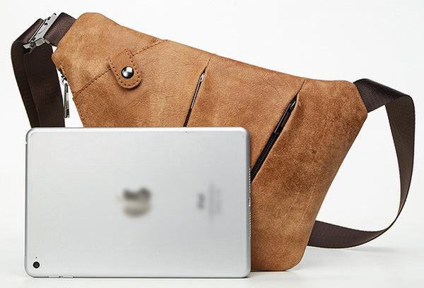 DEEPKEE original nubuck handmade full-grain genuine leather cowhide bag Deepkee Deepkee SportingStyle Leather Sling Bundy Bag #6353