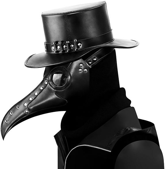 DEEPKEE original nubuck handmade full-grain genuine leather cowhide bag Halloween Steampunk Plague doctor Beak Mask Ball Party Mask HG65006