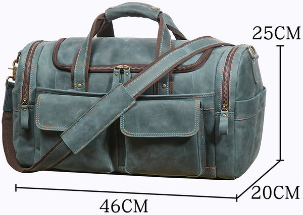 DEEPKEE original nubuck handmade full-grain genuine leather cowhide bag The Cambridge Travel Luggage Bag #0571-1