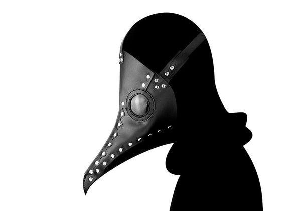 DEEPKEE original nubuck handmade full-grain genuine leather cowhide bag Fancy Plague Doctor Mask Birds Mouth Long Nose Dress Up #HG083