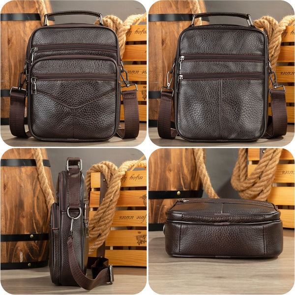 DEEPKEE original nubuck handmade full-grain genuine leather cowhide bag Genuine Leather Vintage Cowhide Crossbody Bag #6042