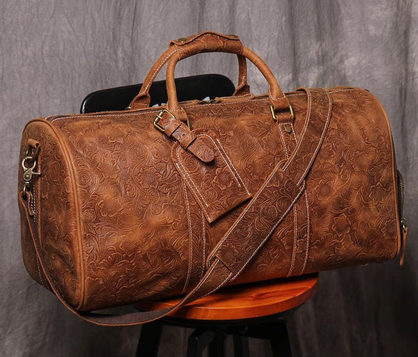 DEEPKEE original nubuck handmade full-grain genuine leather cowhide bag DEEPKEE LEATHER | Sheridan Style Duffle Bag No.30009-5