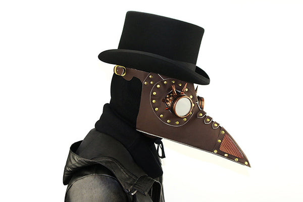 DEEPKEE original nubuck handmade full-grain genuine leather cowhide bag Steampunk Plague Beak Mask #HG073