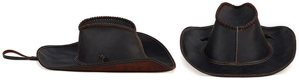 DEEPKEE original nubuck handmade full-grain genuine leather cowhide bag DEEPKEE shop brown leather hat 3040