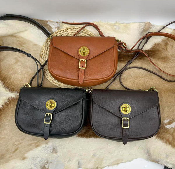 DEEPKEE original nubuck handmade full-grain genuine leather cowhide bag Handicraft Pure Leather Saddle Bag #43022