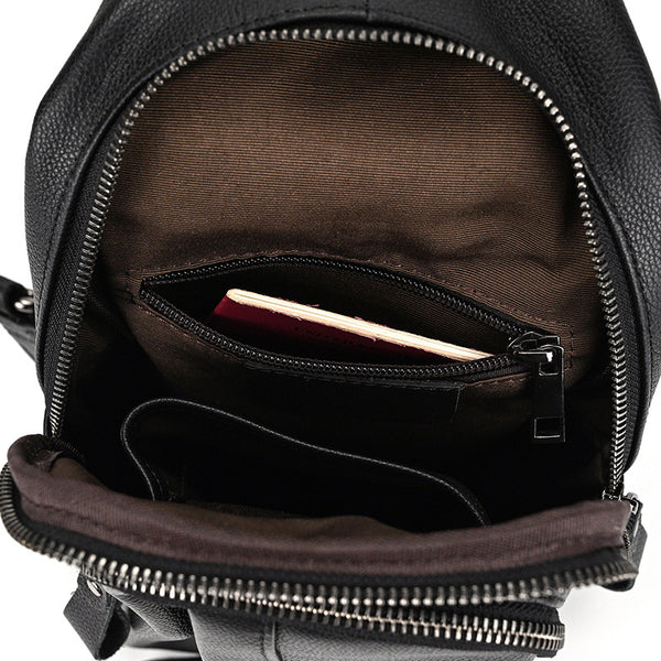 DEEPKEE original nubuck handmade full-grain genuine leather cowhide bag DEEPKEE Men's Genuine Leather Sling Bag #9337