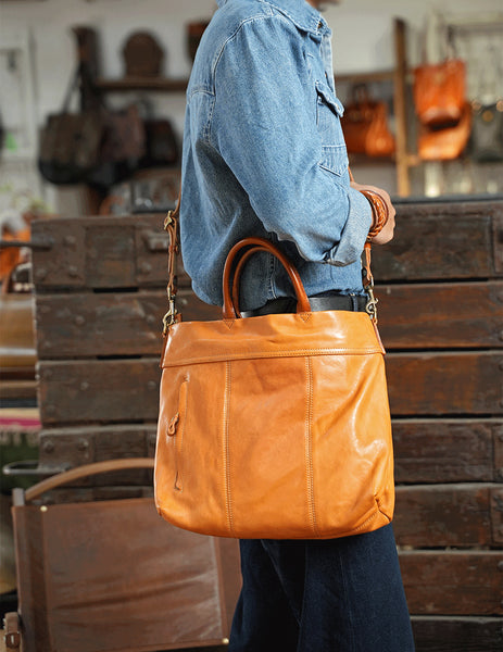 DEEPKEE original nubuck handmade full-grain genuine leather cowhide bag VOYAGER SHOPPER TOTE/ horsehide BRIEFCASES No.31008