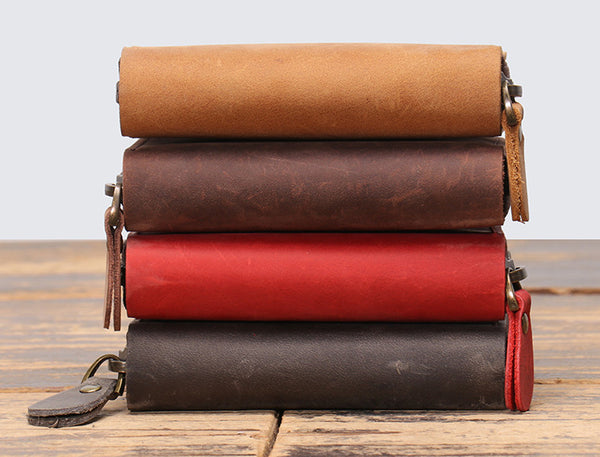 DEEPKEE original nubuck handmade full-grain genuine leather cowhide bag DEEPKEEE HANDMADE Mouth Organ Wallet/Card Holder No.J005