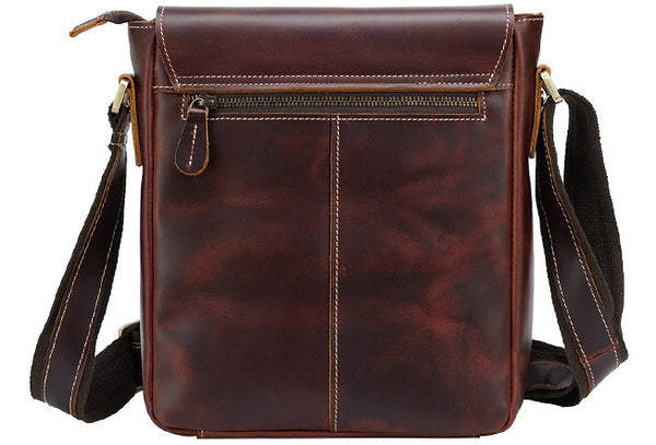 DEEPKEE original nubuck handmade full-grain genuine leather cowhide bag DEEPKEE Leather Side Bag 10 inches Messenger Bag P2112FS