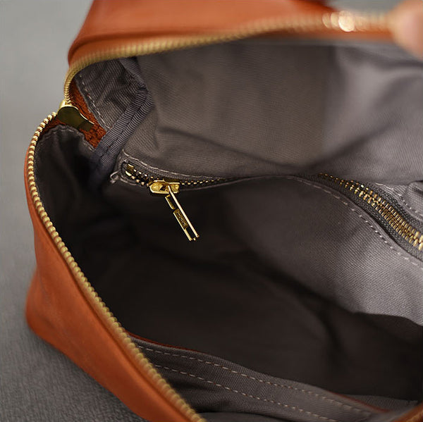 DEEPKEE original nubuck handmade full-grain genuine leather cowhide bag DEEPKEE Vegetable Tanned Cowhide Niche Premium Hand Small Square Bag #231006