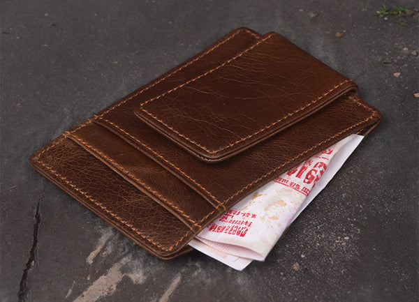 DEEPKEE original nubuck handmade full-grain genuine leather cowhide bag DEEPKEEE HANDMADE | RFID antimagnetic-cowhide oiled wax leather wallet No.J_W033