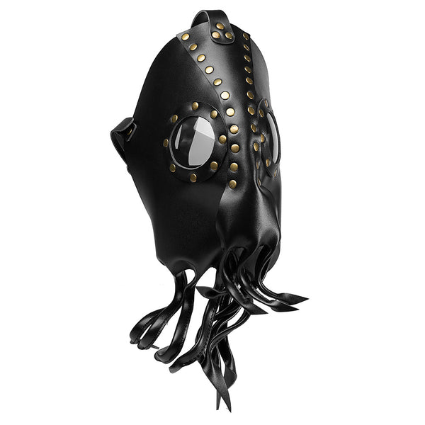 DEEPKEE original nubuck handmade full-grain genuine leather cowhide bag Steampunk Octopus Plague Doctor Masks #PBM008